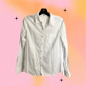 White Polka Dot Button-Up Shirt